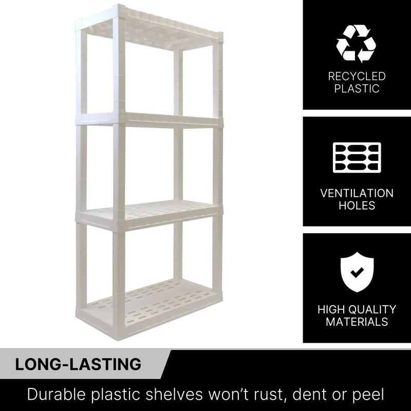 Load image into Gallery viewer, Oskar 4-Tier Storage Shelf, Heavy Duty, holds 180kg White
