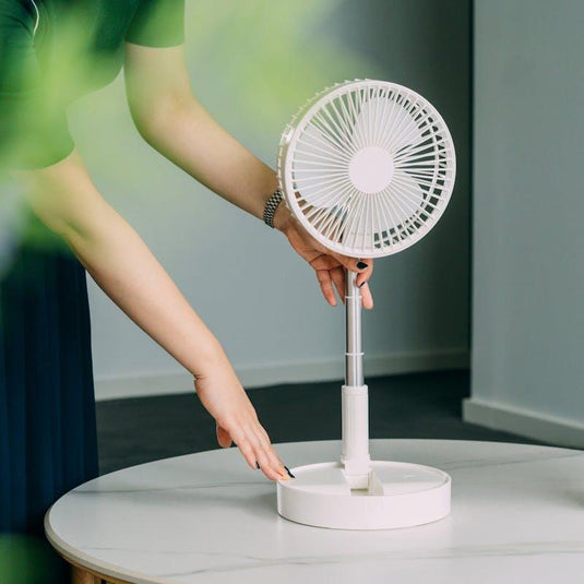Living Today Folding Telescopic 4.5W Portable Height/Tilt Adjustable Rechargeable Cordless Fan 1Unit