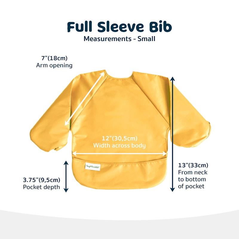 Load image into Gallery viewer, Tiny Twinkle Mess-Proof Full Long Sleeve Bib 2 Pack Taupe &amp; Dandelion Small (6-24M)
