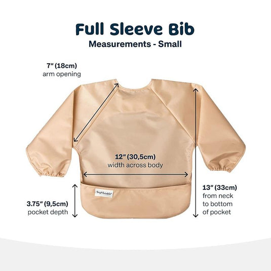Tiny Twinkle Mess-proof Full Long Sleeve Bib 2 Pack Sand & Cinnamon Small (6-24M)