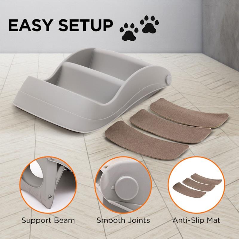 Load image into Gallery viewer, Furtastic 38cm Foldable Pet Stairs Ramp Grey
