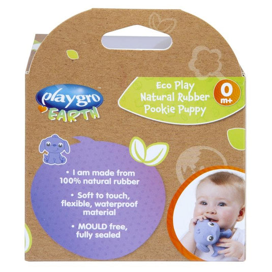 Playgro Eco Play Natural Rubber Pooky Puppy Purple