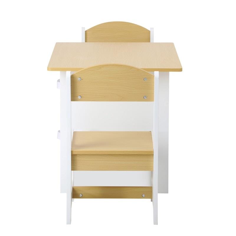 Load image into Gallery viewer, Oikiture Kids Table and Chairs Set Wooden Play Study Desk with Toy Storage Box White &amp; Wooden
