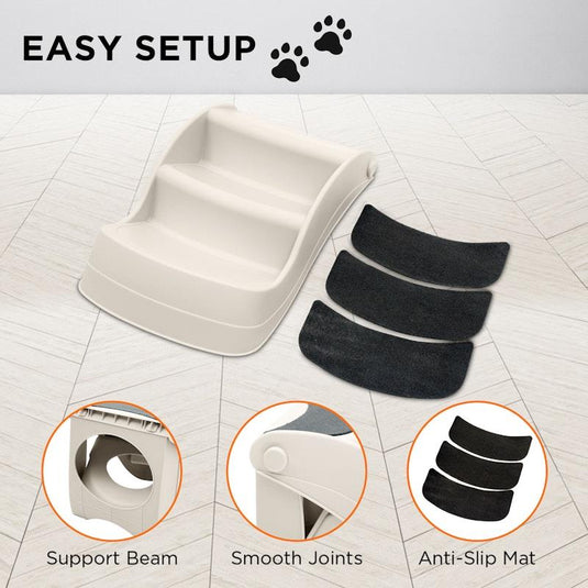 Furtastic 38cm Foldable Pet Stairs Ramp White