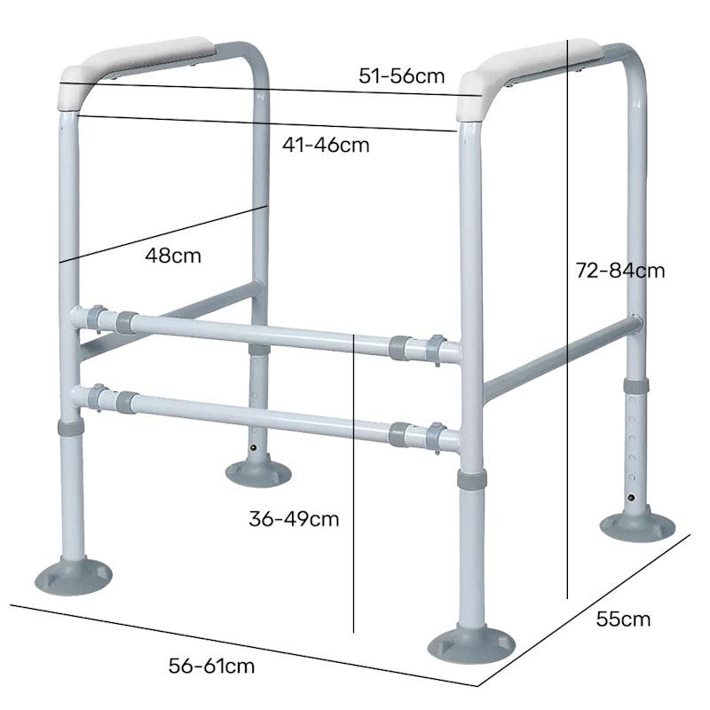 Load image into Gallery viewer, Equipmed Over Toilet Support Frame Safety Grab Rail Aid 125Kg Max Capacity 1Unit
