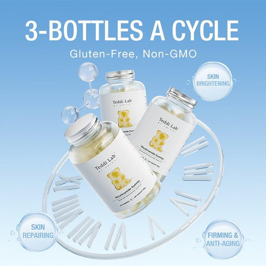 Teddi Lab by Unichi Nicotinamide Gummy 60s x3-Vitamin E Skin Brightening & Glow Packs