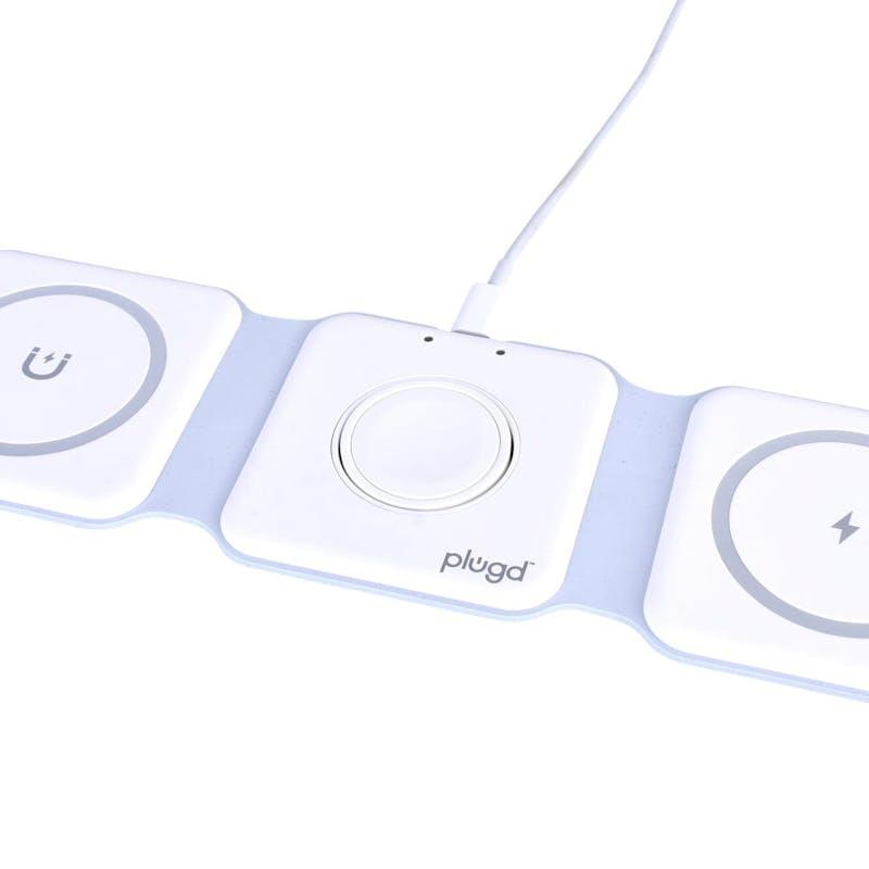 Load image into Gallery viewer, PLUGD 3 in 1 Wireless Charging Foldable Station for Apple Mag Safe 1 Piece
