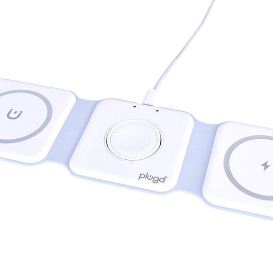PLUGD 3 in 1 Wireless Charging Foldable Station for Apple Mag Safe 1 Piece