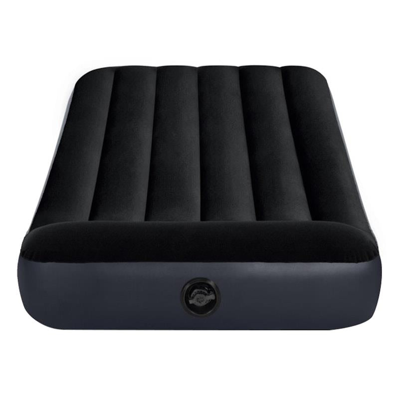 Load image into Gallery viewer, Intex Dura-Beam Classic Inflatable Airbed Mattress w/ Pillow Rest Black Twin Single
