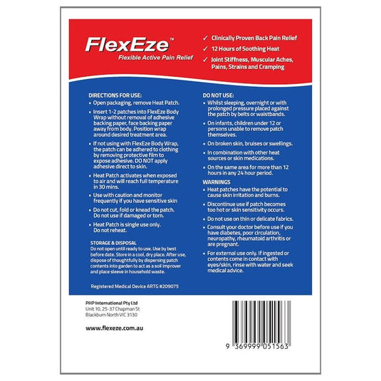 FlexEze Back Pain Heat Wrap 20 Pack Bundle
