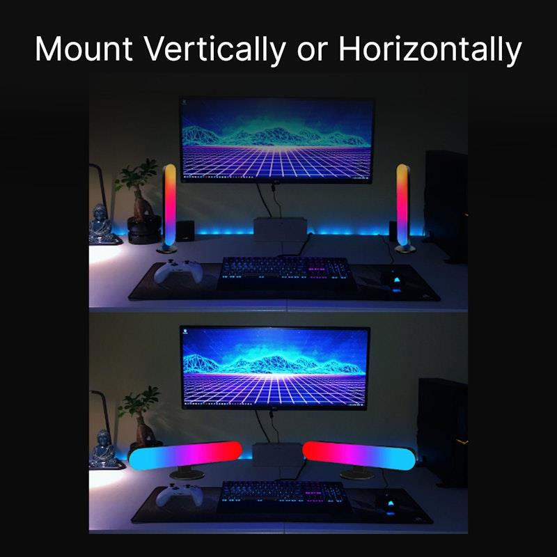 Load image into Gallery viewer, Laser Gaming RGB LED Desk Light 2 Pack Black
