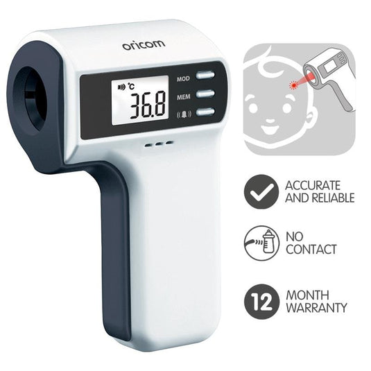 Oricom Baby FS300 Non-Contact Infrared Thermometer and 02SD Duck Digital Bath and Room Thermometer Bundle (FS300SD) Pack