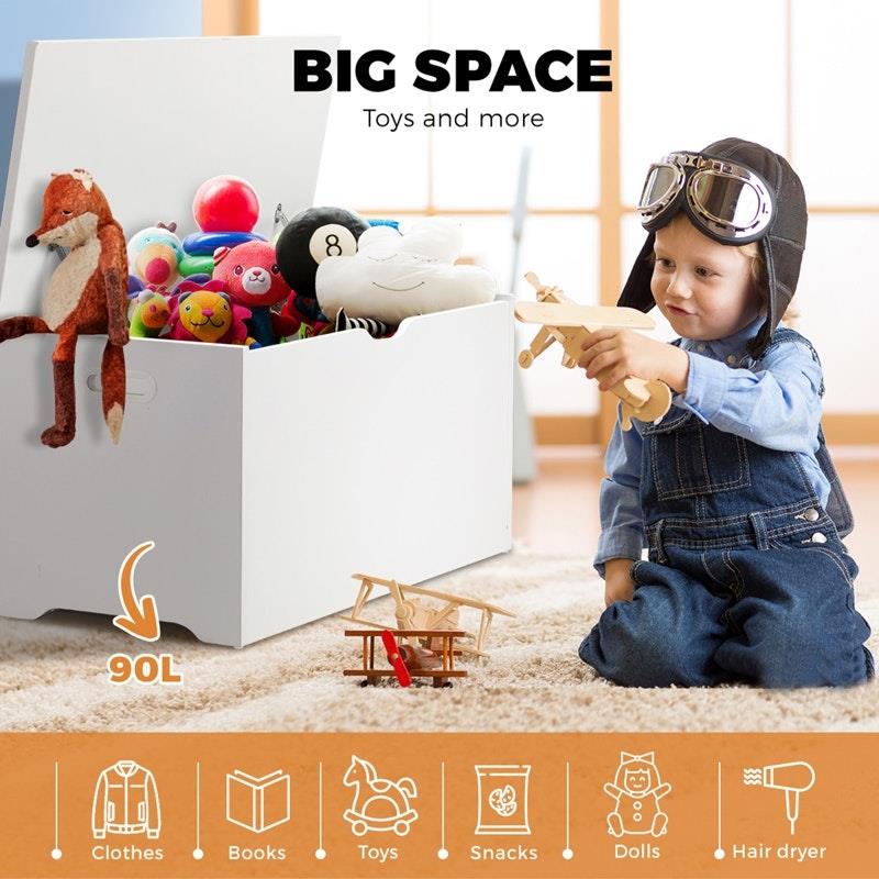 Load image into Gallery viewer, Oikiture Kids Toy Storage Box Cabinet Wooden Chest Container Room Organiser White

