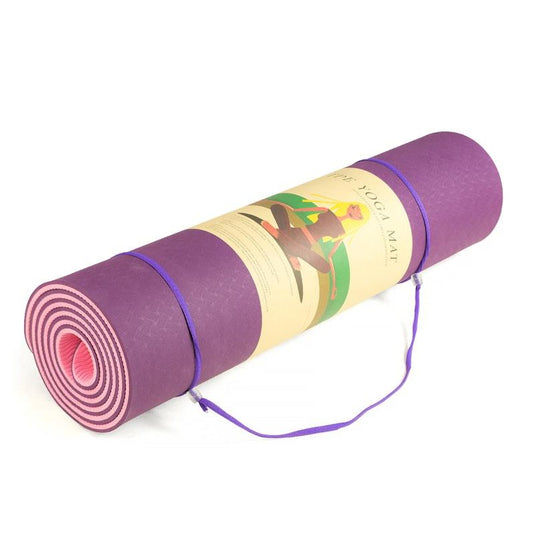 Powertrain TPE Pilates Exercise Yoga Mat 8mm Dark Purple