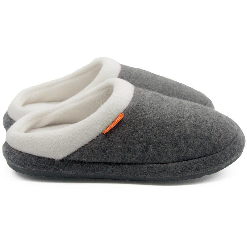 Load image into Gallery viewer, Archline Slippers Slip-On Arch Support Comfort Grey Marl Size 35
