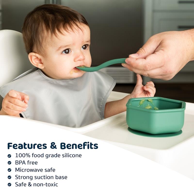 Load image into Gallery viewer, Tiny Twinkle Silicone Suction Bowl Olive Green

