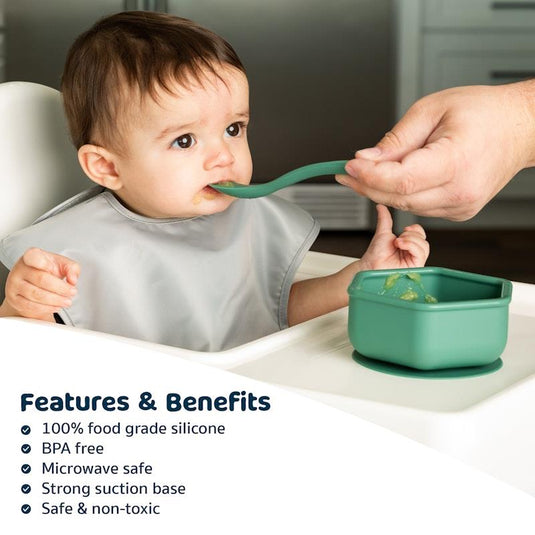 Tiny Twinkle Silicone Suction Bowl Olive Green
