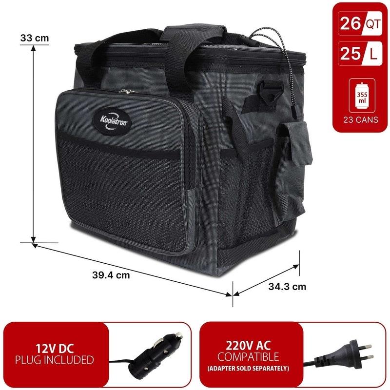 Load image into Gallery viewer, Koolatron 12V Soft Cool Bag 25L, Plug In Car Fridge Grey/Black
