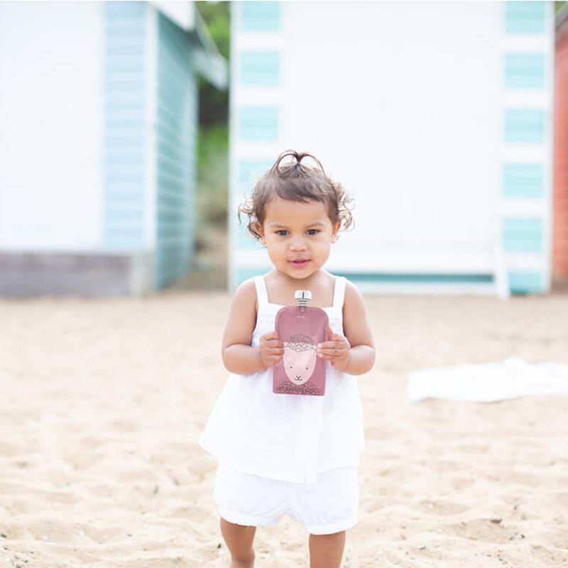 Load image into Gallery viewer, Cherub Baby On the Go Reusable Food Pouches | Bundle Kit | Cerulean &amp; Sage Pack
