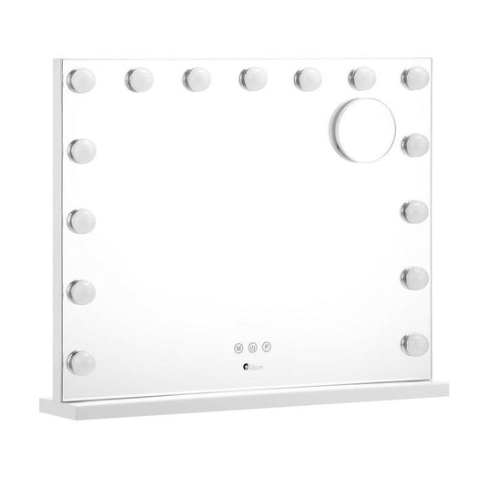 Oikiture Hollywood Makeup Mirror 15 Bulbs LED Light Wall Vanity Mirrors White