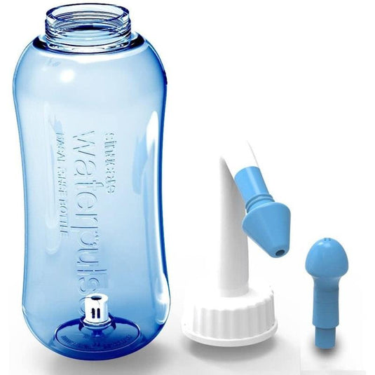 Waterpulse Sinus Rinse Neti Pot Kit with 30 Washing Salt Pack Bundle
