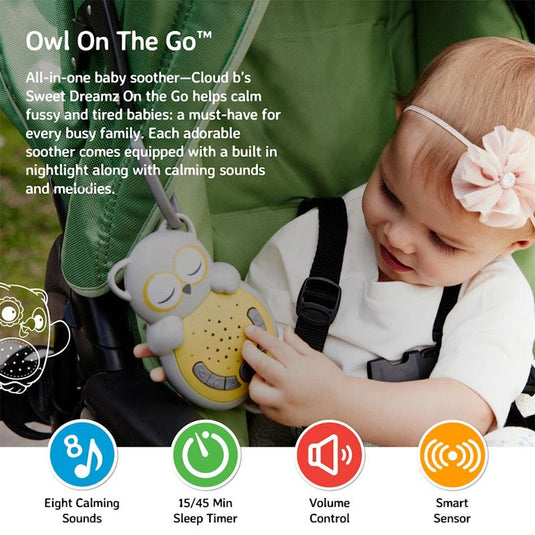 Cloud B Sweet Dreamz On The Go Owl 0m+ Sleeping Aid/Night Light 1pc