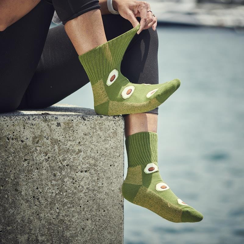 Load image into Gallery viewer, Glucology 6 Pack Mixed Patterned Socks - Bananas, Avocado &amp; Eggs Medium
