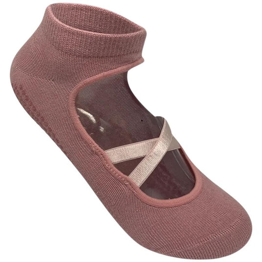 High Heel Jungle Good Pointe Premium Combed Cotton Full Grip Pilates/Yoga Sock Blush/Pink Bundle