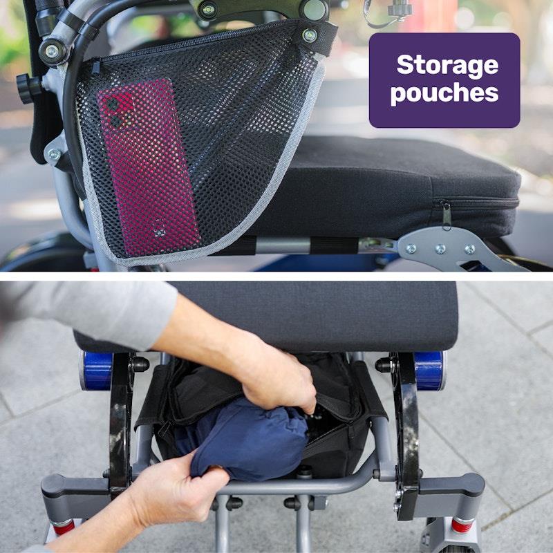 Load image into Gallery viewer, Equipmed Power Electric Wheelchair, Long Range, Airline Approved, Folding, Aluminium Frame, Lithium Battery Blue
