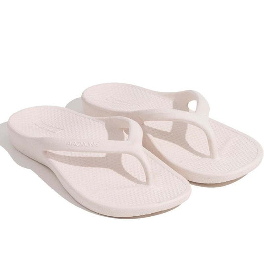 Archline Orthotic Foam Thongs Arch Support Flip Flops Orthopedic Rebound - White Euro Size 38