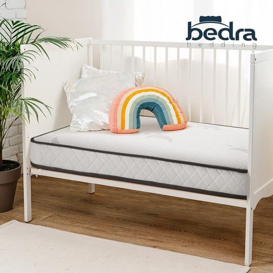 Bedra Bedding Baby Cot Mattress Reversible Toddler Bed Bonnel Spring Foam 13cm 1Piece