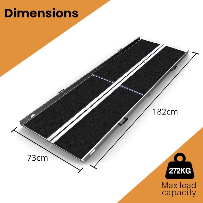 Load image into Gallery viewer, Equipmed 182cm Portable Folding Aluminium Access Ramp Black
