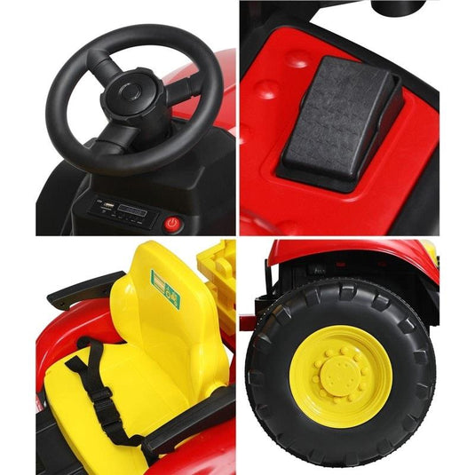Mazam XL Ride On Tractor 12V Kids Electric Vehicle Remote Control Red