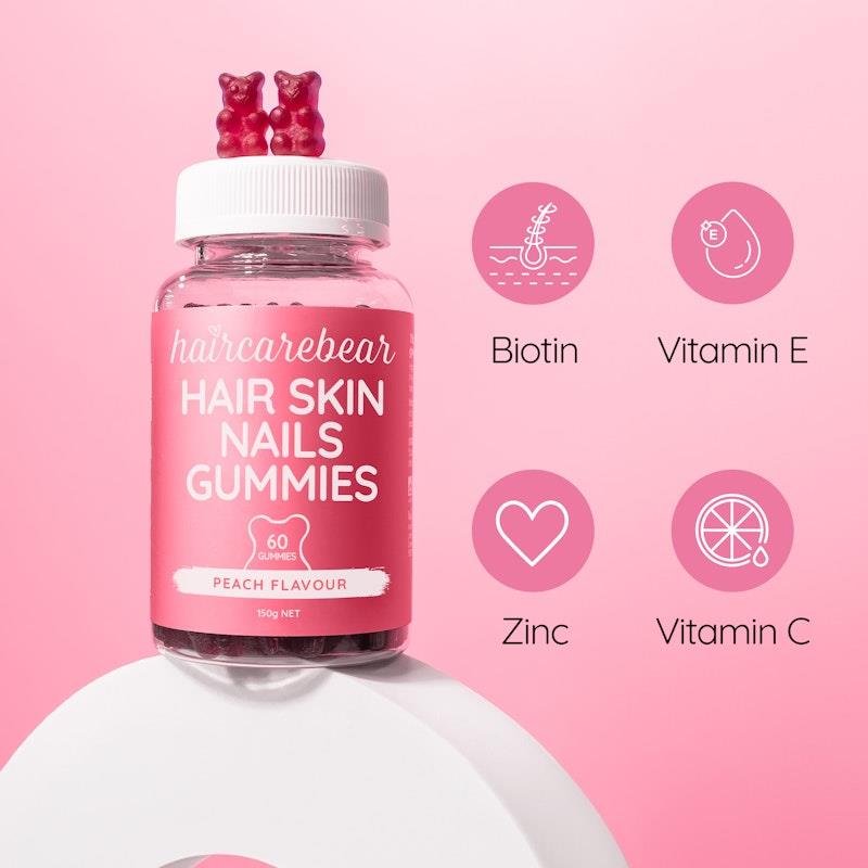 Load image into Gallery viewer, Haircarebear Hair Skin Nails Gummies 3x60 Pack

