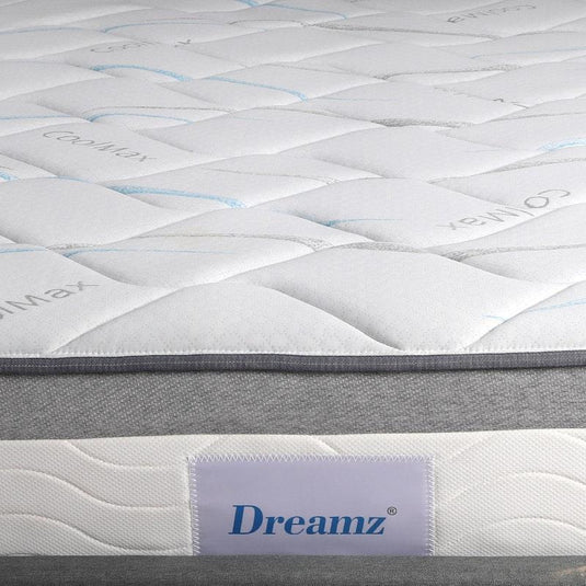 DreamZ Spring Mattress Bed Pocket Tight Top Foam Medium Firm 25CM Double