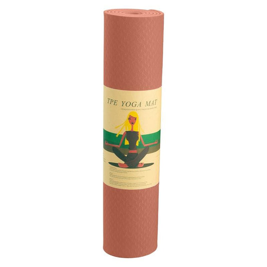 Powertrain TPE Yoga Pilates Exercise Mat 6mm Pink