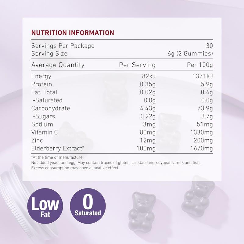 Load image into Gallery viewer, Teddi Lab by Unichi Elderberry Immune Defence Gummy 60s x3 - Daily Immune Support Pack
