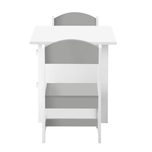 Oikiture Kids Table and Chairs Set Children Activity Play Desk with Storage Box Grey