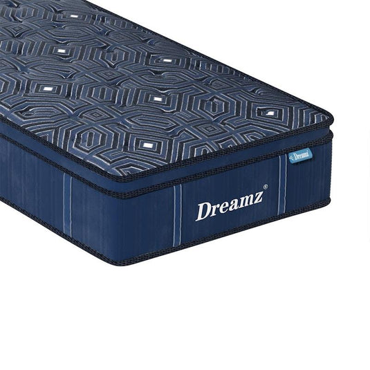 DreamZ Spring Mattress Bed Euro Top Pocket Spring Medium Firm Foam 30cm Single
