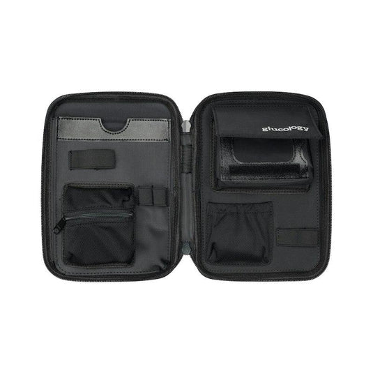 Glucology Travel Case Plus with Extra Storage for Blood Glucose Monitors Red