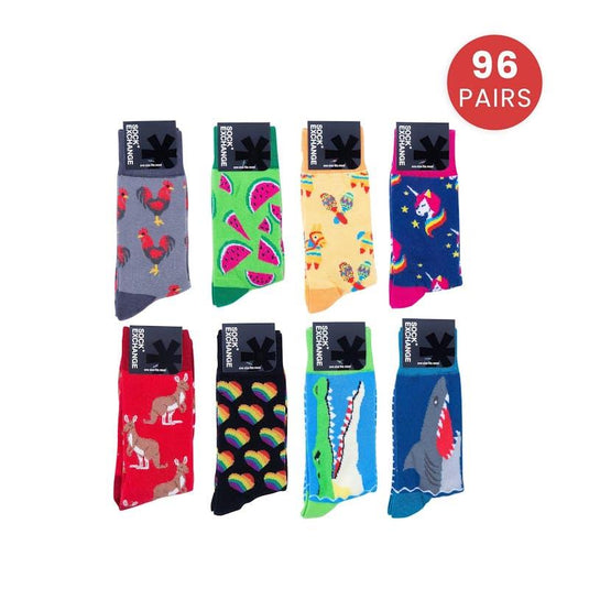 Sock Exchange Wholesale 96 Novelty Socks Bundle