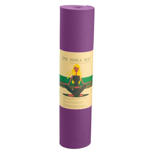Powertrain TPE Yoga Pilates Exercise Mat 6mm Purple