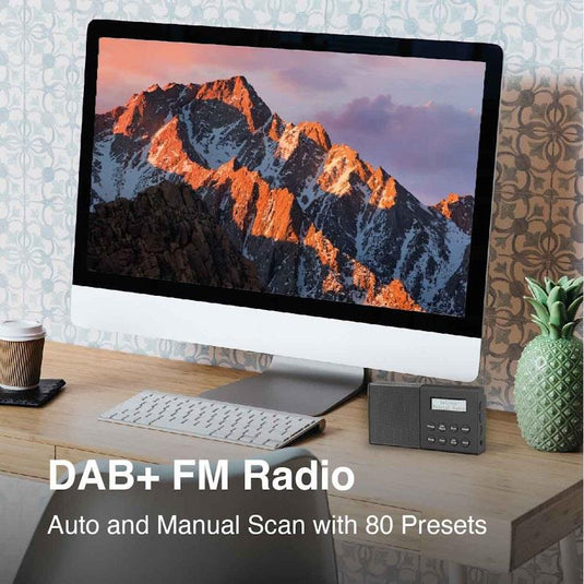 Laser DAB+ and FM Portable Radio with Bluetooth Speaker Black