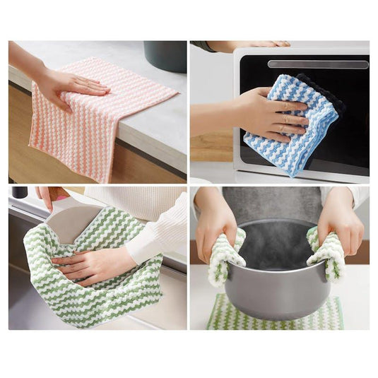 Living Today Super Absorbent Reusable Microfibre Cleaning Cloths 30 x 30 cm 10Pack