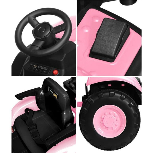 Mazam XL SIZE Kids Ride On Car Tractor 12V Remote Control Electric Pink