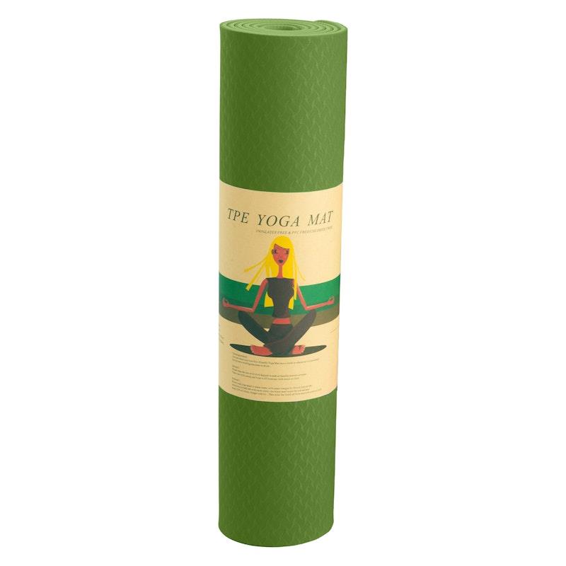 Load image into Gallery viewer, Powertrain TPE Pilates Exercise Yoga Mat 8mm Green
