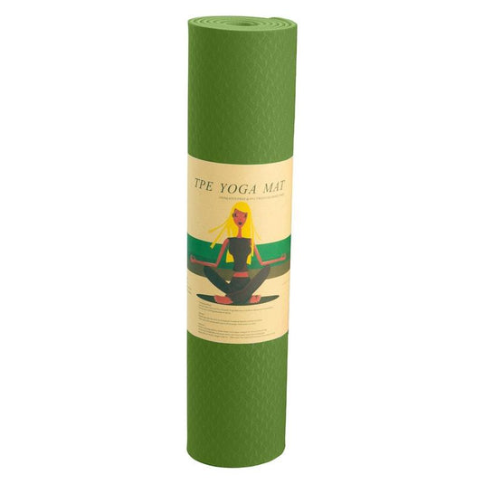 Powertrain TPE Pilates Exercise Yoga Mat 8mm Green