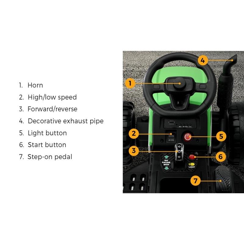 Load image into Gallery viewer, Mazam Kids Ride On Car Tractor 12V Electric Battery Remote Control Green
