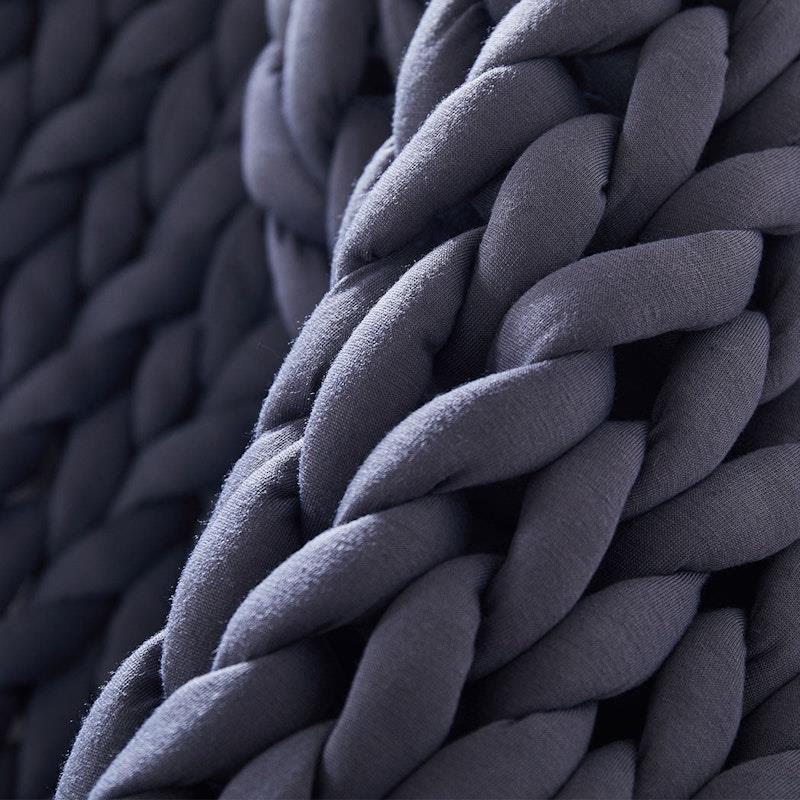 Load image into Gallery viewer, DreamZ Knitted Weighted Blanket Chunky Bulky Knit Throw Blanket 9KG Dark Grey
