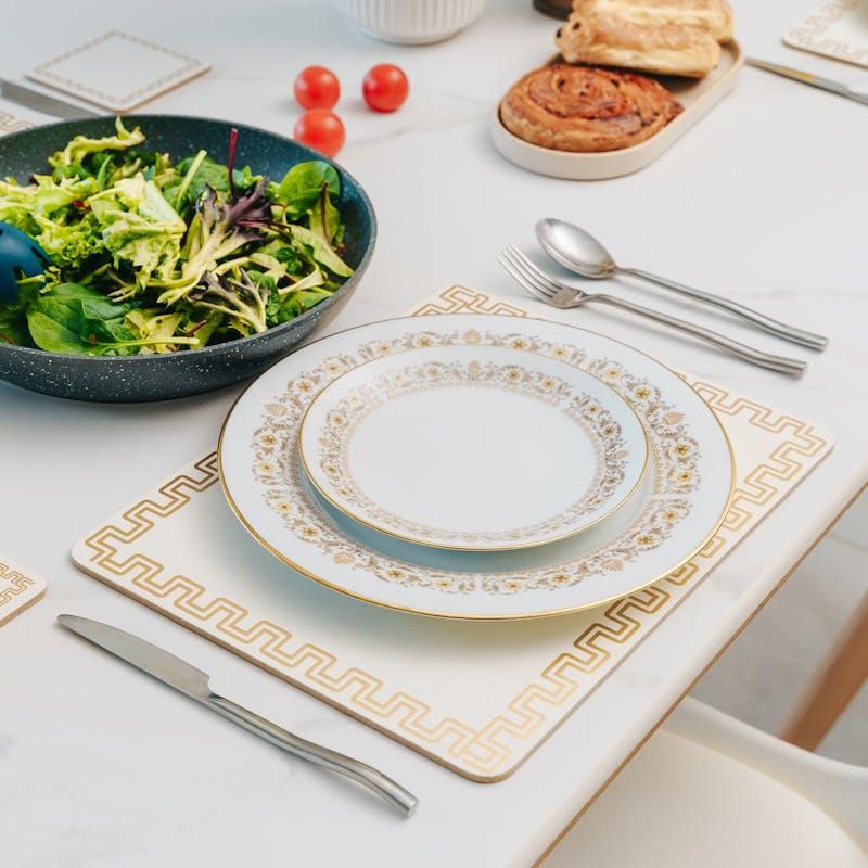 Load image into Gallery viewer, Clevinger MDF Placemats and Coasters Gold Border 8 Pieces

